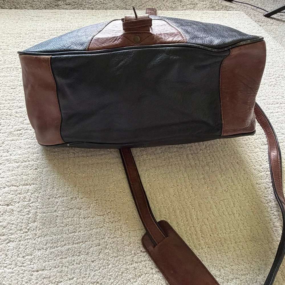 Wilsons Leather Messenger Bag Brown Black Leather Crossbody Satchel Laptop Bag